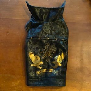 Faux leather dog biker jacket